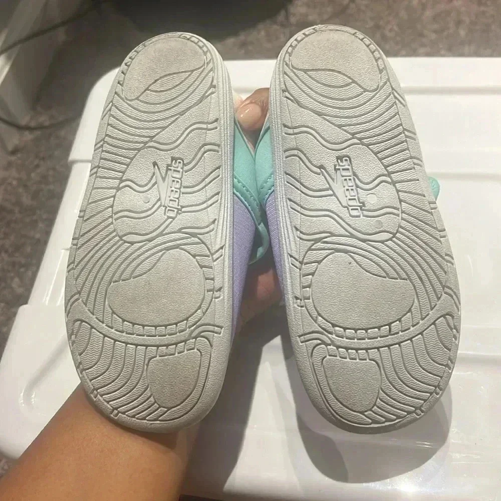 Purple and teal Speedo toddler water shoes size 9/10